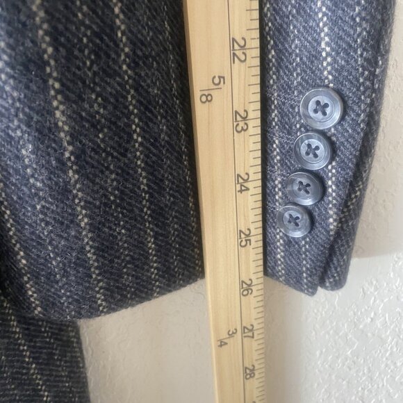 S. Cohen Prestige Cashmere Wool Blend Varsity Blazer Jacket 44 Tall Gray Pinstri - Picture 15 of 16